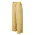 thumbnail image 5 of Labakihah Wide Leg Pants For Women Womens Trousers Wide Leg High Waist Trouser Fit Loose Yoga Long Pants Yellow, 5 of 9
