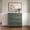 Fern Green Frame/Gunmetal Hardware, variant on Martha Stewart Fluted Modular 3-Drawer Wooden Storage Media Cabinet with Gunmetal Hardware, Solid Wood Frame and Legs, Fern Green