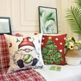 thumbnail image 4 of Christmas Throw Pillow Covers 16x16 Set of 4 Xmas Series Holiday Cushion Pillow Cover Christmas Decorations for Sofa Couch Bed Farmhouse Outdoor Living Room (Red and Green), 4 of 6