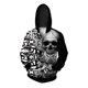 thumbnail image 3 of Sudadera con capucha y estampado de calaveras, cómoda y elegante, nueva, con cremallera, moderna y versátil, para hombre, 3 of 5