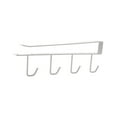 thumbnail image 1 of 4-Hook Storage Organizer, Kitchen Pantry Shelf, Metal Construction, 1kg Load Capacity, Wall-Mounted Design, For Kitchen Utensils, Heavy-Duty Rack, Stainless Steel Finish, Space-Saving Organi, 1 of 7