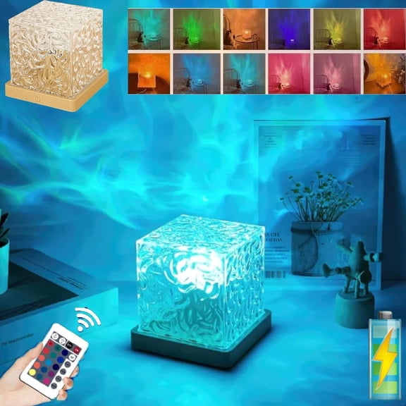 NefLaca  Ocean Wave Projector Lamp Aurora  16 Colors LED Night Light Bedroom