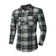 thumbnail image 2 of Jalioing Men's Fall Winter Long Sleeve Shirts Thick Button Down Cotton Shirts Casual Slim Shirts with Pocket, 2 of 4