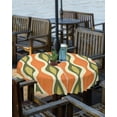thumbnail image 2 of nqOlkjepod Orange Green Geometric Outdoor Tablecloth with Umbrella Hole & Zipper, Abstract Moire Contemporary Round Table Cover 54 Inch, Dining Waterproof Table Cloth Protector for Patio/Party, 2 of 7