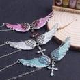 thumbnail image 2 of Antique Women Rhinestone Angel Wing Cross Necklace Crystal Jewelry Gift, 2 of 9