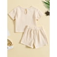 thumbnail image 4 of Lamuusaa Baby Boys Girls Summer Outfits, Short Sleeve Pocket T-Shirt + Tie Front Shorts Set Toddler Clothes, 4 of 9