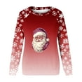 thumbnail image 3 of Uootdi Christmas Long Sleeve Sweatshirts for Women Crewneck Christmas Holiday Sweatshirts Retro Santa Claus Graphic Shi rt Gift Xmas Tree Reindeer, 3 of 5