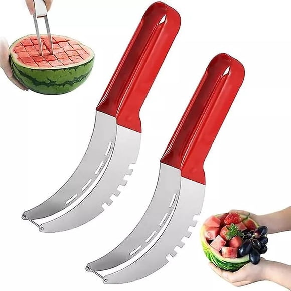 Fruit Slicing Cutter And Server - Watermelon Slicing Tool With Steel Core Cutting Utensil