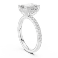 thumbnail image 3 of Zuwelria 2.50 Carat Wonderful Emerald Shape Moissanite Diamond Engagement Ring - Bridal Ring - Promise Ring | 18K White Gold Over Sterling Silver | D/VVS1 Size 5, 3 of 8