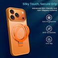 thumbnail image 3 of Entronix Magnetic Case Compatible with iPhone 17 Pro Max, Frosted Matte Back with Kickstand Slim Cover, Orange, 3 of 5