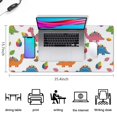 thumbnail image 5 of Long Mouse Pads for Desk,White Dinosaurs Colorful Leaves Pattern Desk Mats on Top Of Desks, Desk Mouse Pad Extra Large with 3mm Non-Slip Base and Stitched Edge for Gaming,Office,Work,Home 35.4"x15.7", 5 of 6