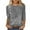 Gray, variant on Summer Tops for Women Women's Casual Printed T-shirt Mid-length 3/4 Sleeves Round Neck Blouses Red