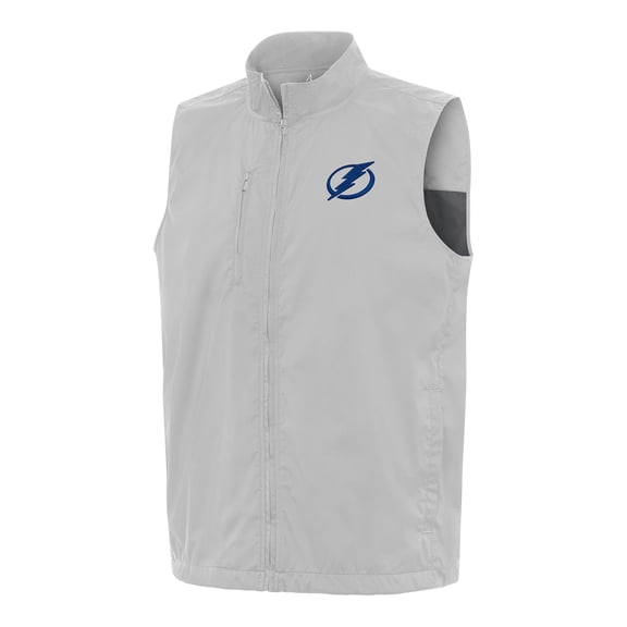 Men's Antigua Heather Gray Tampa Bay Lightning Brisk Full-Zip Vest
