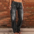 thumbnail image 2 of Idoravan jeans for women wide leg Women's Casual Loose Wide Leg Jeans Comfy High Waisted Sports Pants With Pockets Jeans, 2 of 5