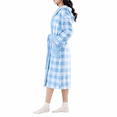 thumbnail image 3 of Aezemi Women Winter Hoodie Long Robes Plaid Fashion Thick Fleece Quick Dry Shower Bathrobe with Pockets Long Sleeve Tie Front Mid-Length Home Sleepwear Pajamas, 3 of 8