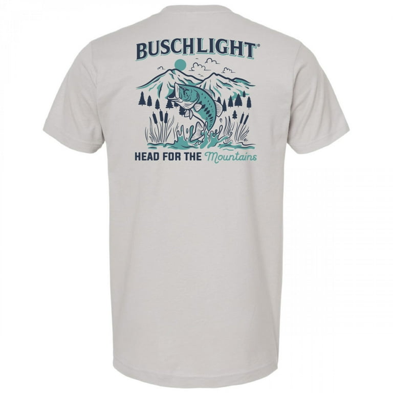 Busch Light Beer Season T-Shirt - Heather Gray, 65% Polyester 35% Cotton Blend, Officially Licensed Graphic Tee