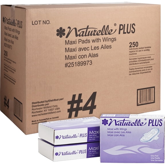 Impact Products, IMP25189973, Naturelle Plus Sanitary Napkins, 250 / Carton, White
