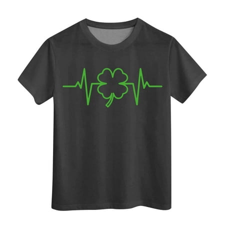 XFHLMJFF Children Summer Short Sleeve Shirts Girls Crewneck T Shirt Letter Printed Basic Shirts Trendy Soft Base Layer Top Tee 8-9Y