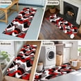 thumbnail image 6 of Red Gray Stripes Runner Rugs 2x6 ft Abstract Art Modern Geometric Curve Washable Hallway Rugs Non-Slip Floor Mats Absorbent Carpet Bedside Runners for Bedroom Kitchen Bathroom Laundry Room, 6 of 9