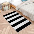 thumbnail image 1 of Black And White Striped Rug, Washable, Modern Rug, Outdoor, Shaggy Carpet For Living Room, Kitchen, Kids Room, 60 X 90 Cm, 1 of 4