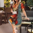 thumbnail image 3 of Vsdgher Rusty Rocket Launch for Womens Summer 2025 Casual Midi Maxi Dresses Lightweight Short Sleeve Round Neck Beach Dress -Small, 3 of 7