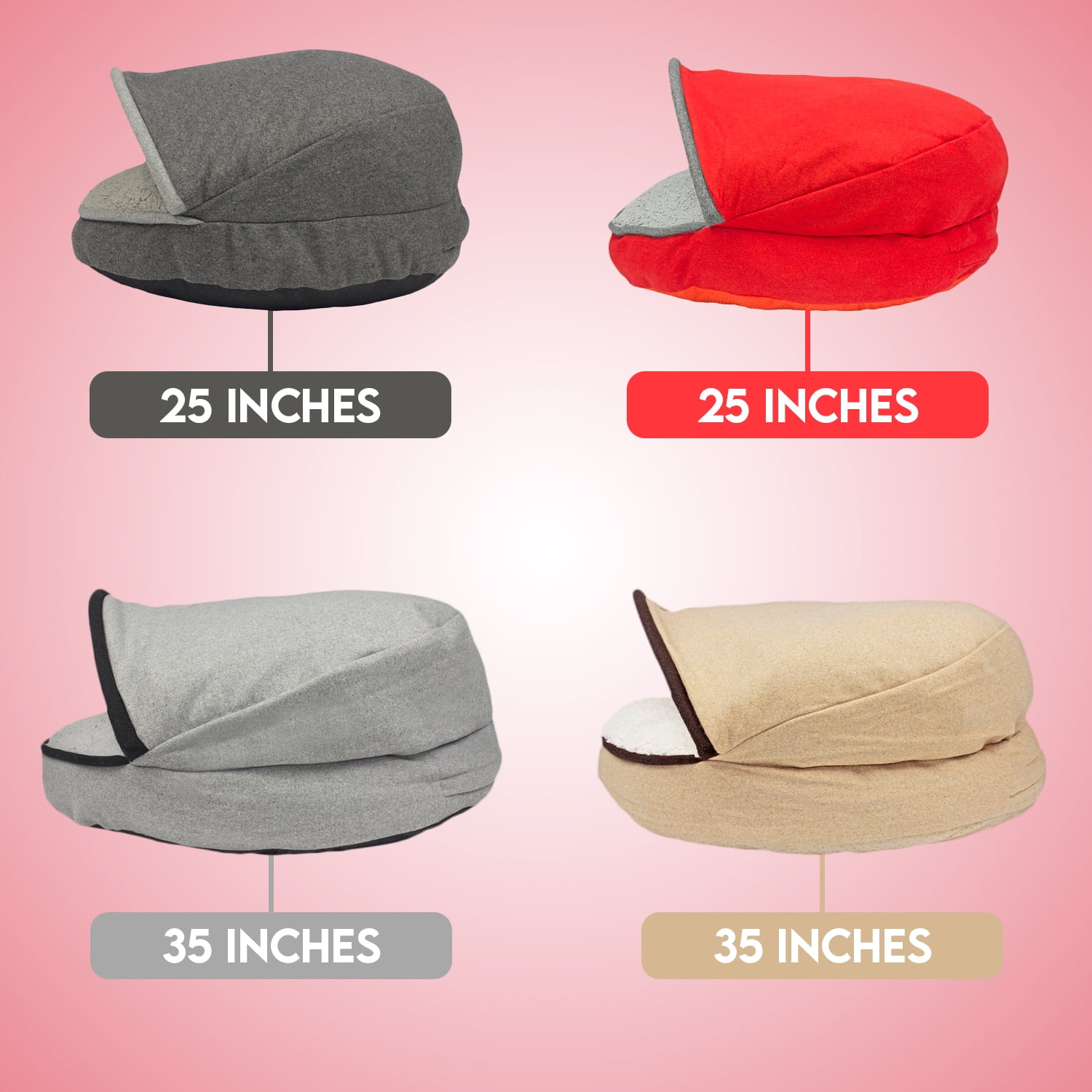 Precious Tails Plush Felt Sherpa Pet Cave Bed