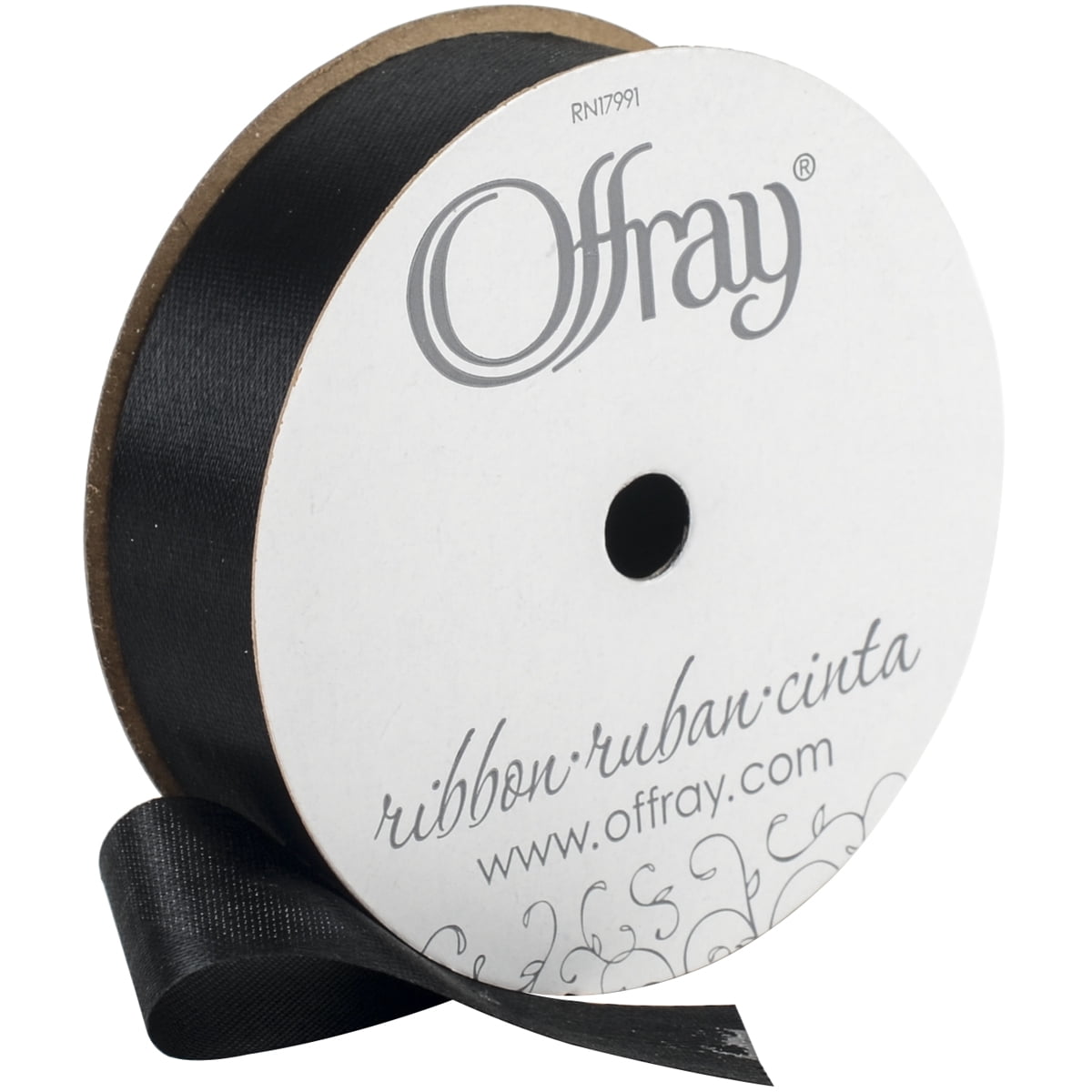 (3 pack) Offray Ribbon, Black 7/8 inch Outdoor Ribbon for Floral, Crafts, and Gifting, 21 feet, 1 Each