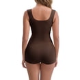 thumbnail image 3 of INSPIRE CHIC Mother's Day Women's Crotch Hook Closure Bodysuits Padded Wide Straps Butt-Lifter Tummy Control Invisible Tank Jumpsuits XL Dark Brown, 3 of 5