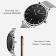 thumbnail image 2 of Men Watches Fashion Minimalist Quartz Watch for Men Analog Waterproof Watches with Stainless Steel Mesh Band Gift for Man, 2 of 8