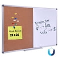 thumbnail image 1 of DexBoard 36 x 24 Inch Cork /Dry Erase Combo Board, Magnetic Presentation Whiteboard/Bulletin Combination Board, 1 of 10