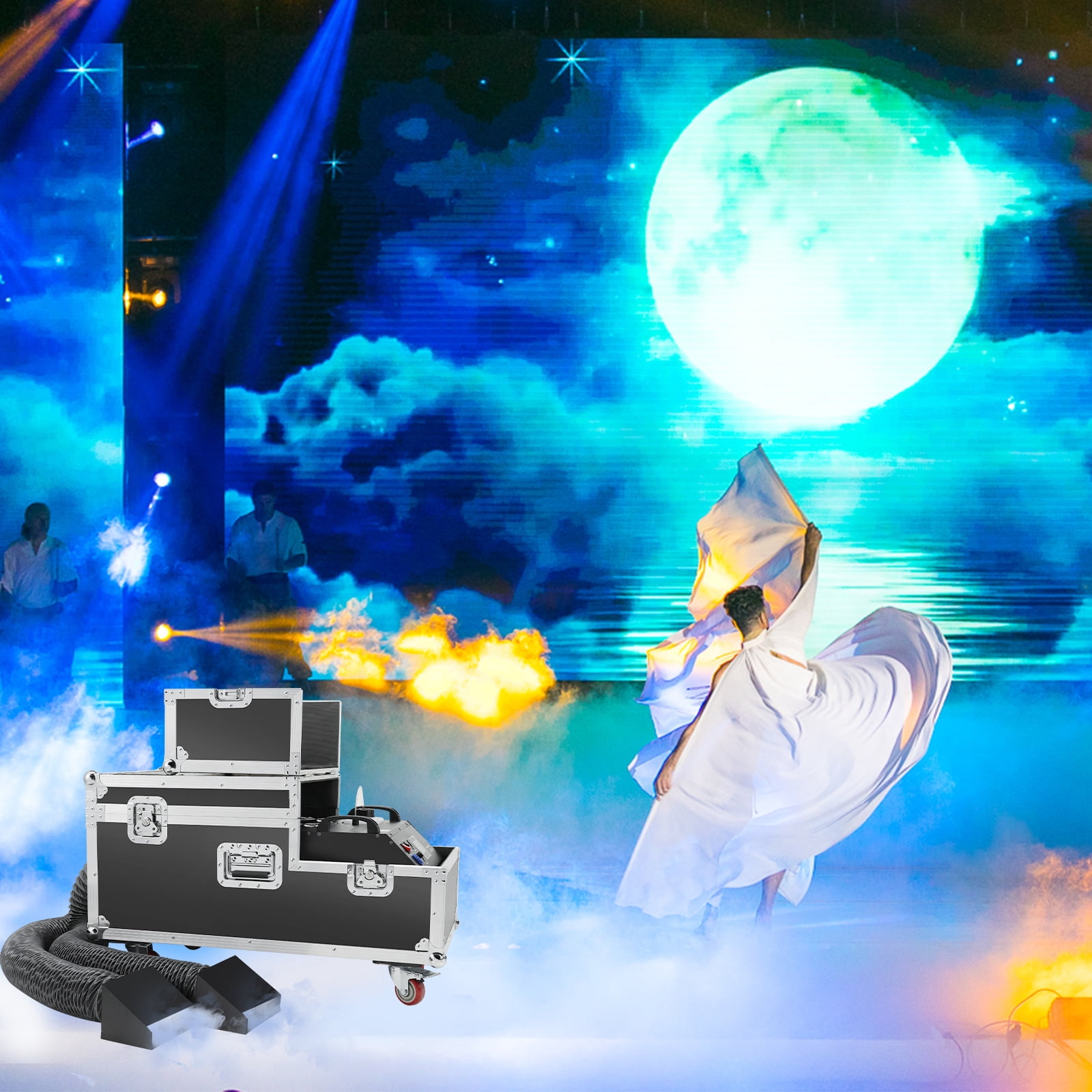 2000W Low Lying Fog Machine, Fog Machine with DMX Remote Control Professional fog machine Water Based Fog Machine, Perfect for Wedding, Halloween, Party and Smoke Stage Effect