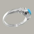 thumbnail image 3 of LBG British Made 18k White Gold Natural Turquoise Unisex Anniversary Ring - 33 size options - Size 6, 3 of 6