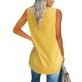 thumbnail image 2 of Langwyqu Summer Sleeveless Women V Neck Casual Tank Tops Solid Shirt, 2 of 4