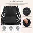 thumbnail image 5 of Neatifyes Macrame Swing Chair, Hanging Porch Swing w/Soft Seat Cushions, Cotton Rope & Hardware Kits, Holds Up to 330 LBS, Oval Hammock Chair for Indoor Outdoor Home Patio Balcony (Black), 5 of 9