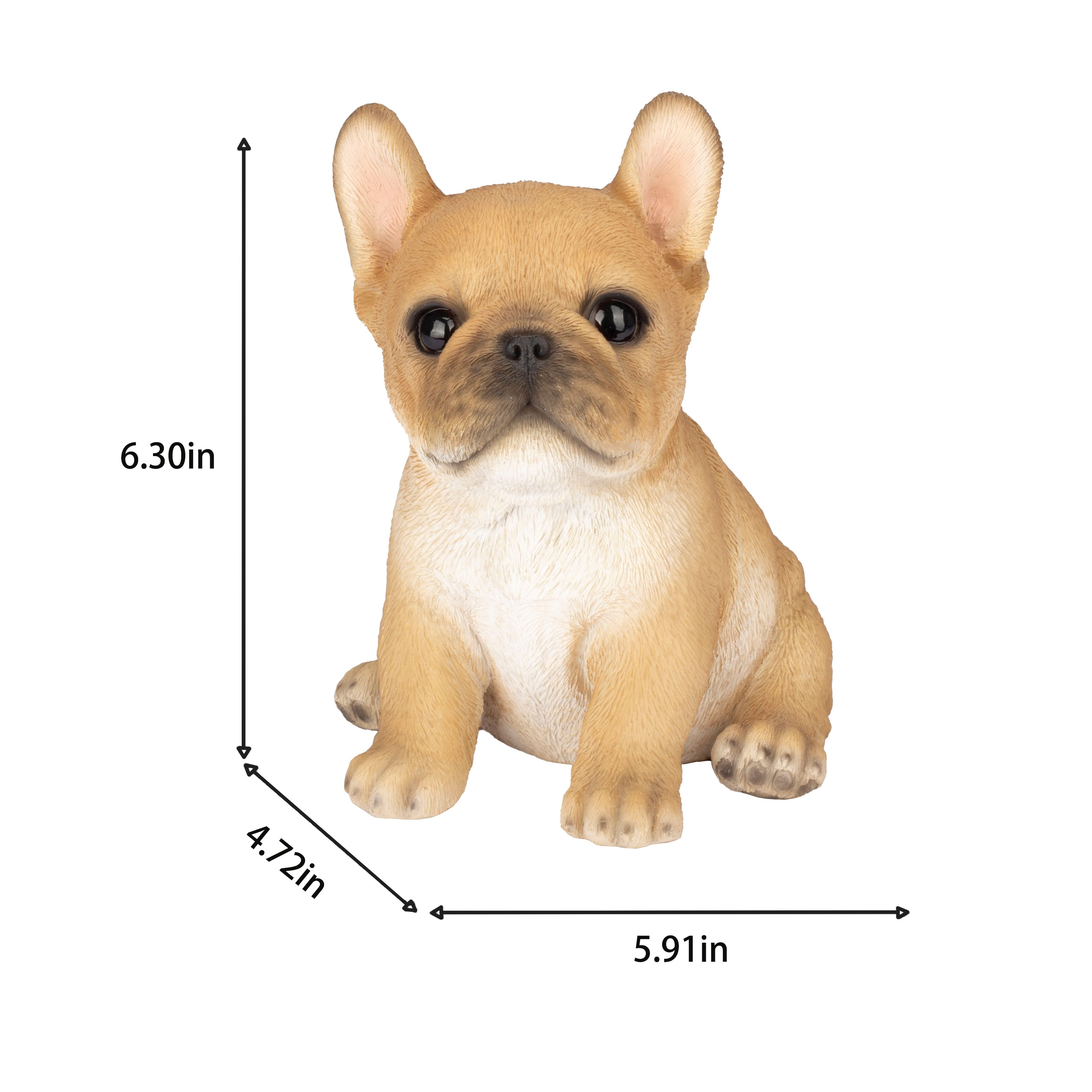 SOREAL Brown French Bulldog Decorative Puppy Figurine for Home & Garden Décor, Handpainted Polyresin Dog Statue, Realistic Design | Gift for Dog Lovers | Weather-Resistant Indoor/Outdoor Decor