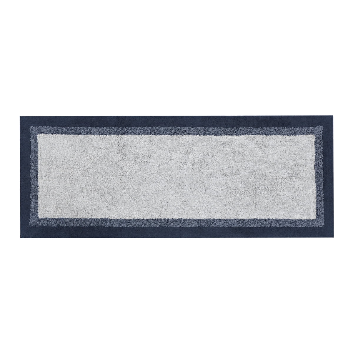 MAYEERTY 100% Medium Pile Cotton Tufted Bathroom Mat, Navy, 24"W x 60"L