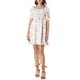 thumbnail image 2 of Vestido Floral con Mangas Abullonadas, Espalda Fruncida y Escote Corazón, con Dobladillo Volante para Mujeres XS Blanco, 2 of 8