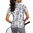 thumbnail image 2 of COEQINE Women V Neck Golf Shirts 1/4 Zip Moisture Wicking Golf Tops koala and Leaf Print Short Sleeve Polo Shirts Soft Quick Dry Fit Polo Shirts Workout Tennis Activewear, M, 2 of 7