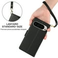 thumbnail image 4 of Wallet Case for Google Pixel 8 with [RFID Blocking] Card Holder Kickstand with Lanyard,Magnetic Clasp PU Flip Leather Shockproof Full-body Phone Case for Google Pixel 8,Black, 4 of 7