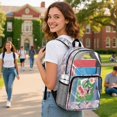 thumbnail image 3 of Whosucclay Hummingbird Patchwork Print Transparent Backpack for Girls Boys, Preschool Elementary Side Pockets Spacious Main Storage Clear Backpack for Stadium Travel, 3 of 10
