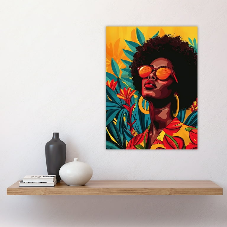 Artery8 Caribbean Woman Shades Pop Art Sunny Day Painting For