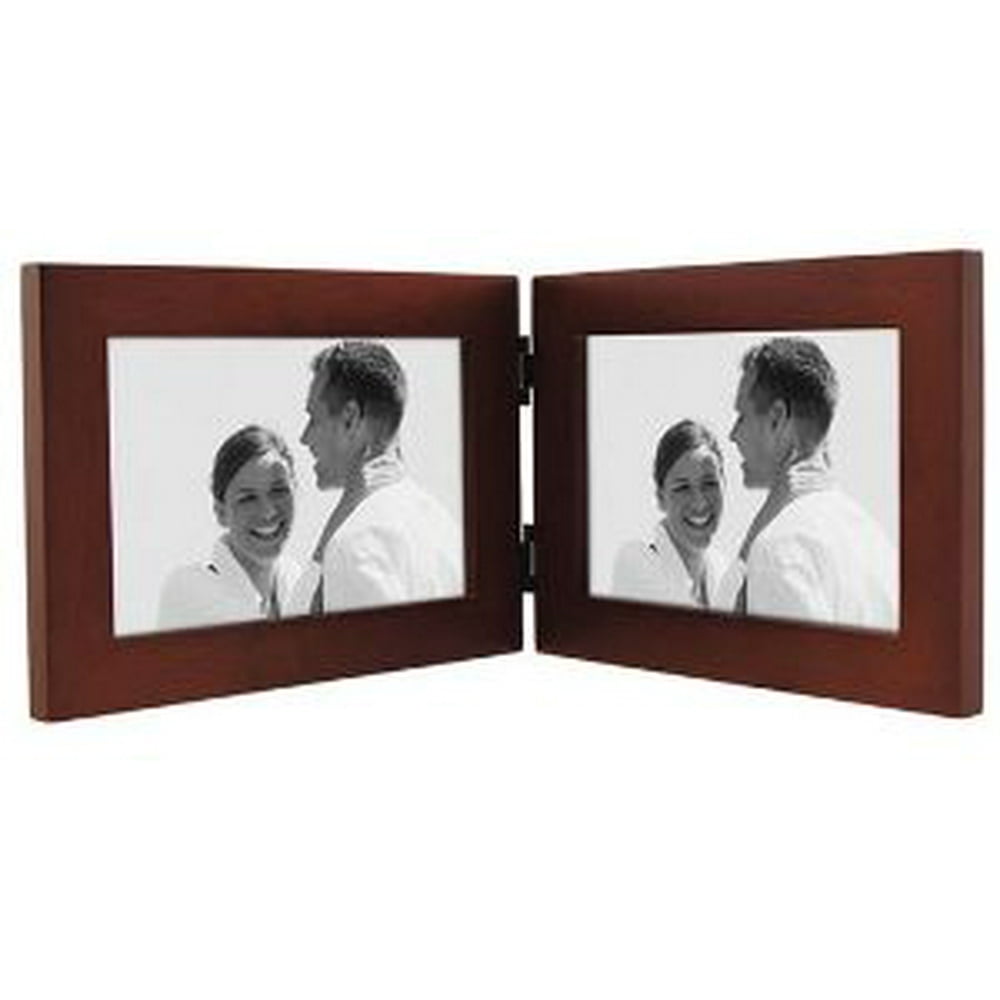 LINEAR Hinged Double Walnut Landscape 6x4 frame by Malden