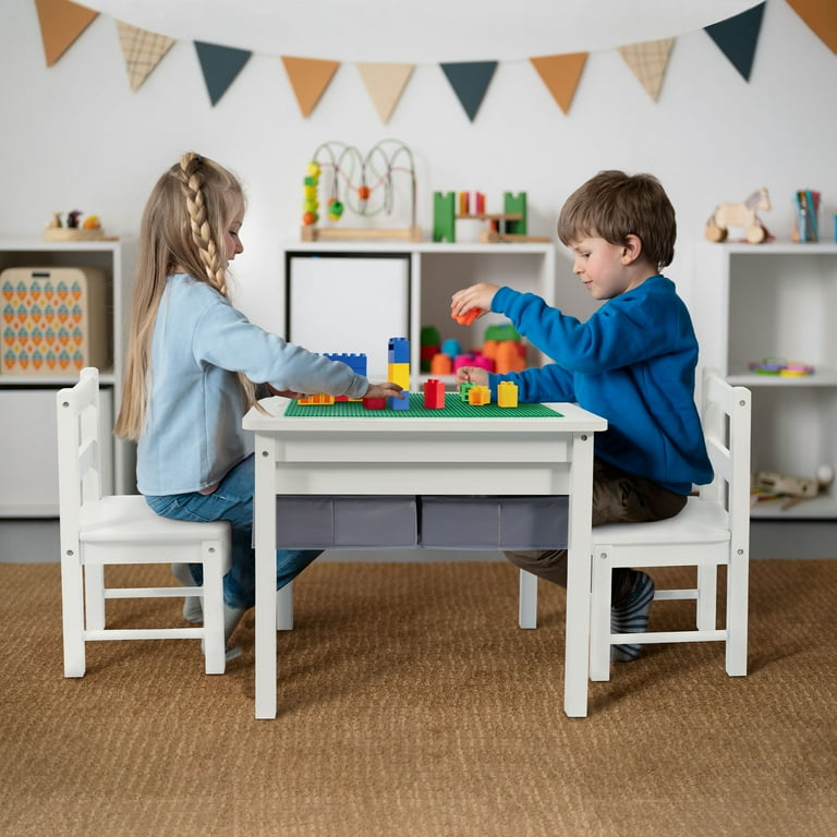 BalanceFrom Wooden 2 in 1 Kids Activity Table Toddler Construction Play Table with Storage Drawer. Toddler Detachable Tabletop Construction Play Table Compatible with LEGO and Duplo blocks Walmart