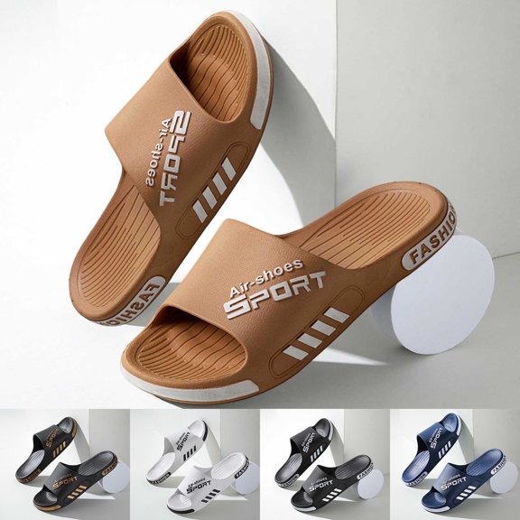 ibiyuan Mens House Slippers Unisex Couple Summer Slides Slip On Comfortable Non Slip Indoor Outdoor Bathroom Beach Slippers