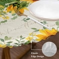 thumbnail image 5 of Sunflower Fitted Tablecloth with Elastic Edged, Round Table Cloth for Dining Table, Country Botanical Yellow Green Floral Leaf Waterproof Oil Proof Table Cover for Indoor Outdoor 45"-54", 5 of 9