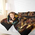 thumbnail image 3 of spefrowx Fashion Black Women Full Size Comforter Sets for Kids, Gold Oil Printing Art Bedding Comforter Set, Black Reversible, 3pcs, 1 Comforter and 2 Pillowcases, 3 of 6