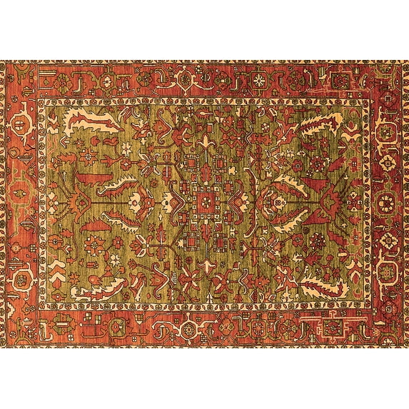 Ahgly Company Indoor Rectangle Animal Orange Traditional Area Rugs, 2' x 5'