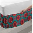 thumbnail image 2 of Ethnic Bed Skirt, Illustration of Oriental Meditation Cosmos Paisley Ottoman Elements, Elastic Bedskirt Dust Ruffle Wrap Around for Bedding Decor, 4 Sizes, Teal Orange and Magenta, by Ambesonne, 2 of 2