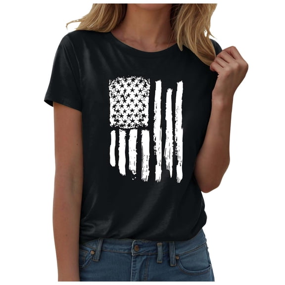 Women's 250th Anniversary Merchandise 250th Anniversary USA Shirt American Flag T Shirt 4th of July 1776 2026 Independence Day Tee,Black
