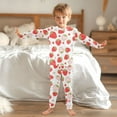 thumbnail image 6 of joogoo Strawberry Red 2 Piece Long Sleeve Tee and Pants Cotton Pajama Set 6Y, 6 of 7